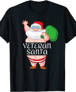 Veteran Santa Elf Matching Family Group Christmas Party PJs Tee Shirt