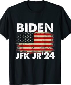 Vintage Joe Biden Jfk Jr'24 Flag Tee Shirt