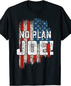 Vintage No Plan Joe USA Flag Joe Biden Tee Shirt