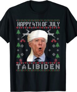 X-mas Biden Happy 4th of July Ugly Christmas Sweater Tee Shirt