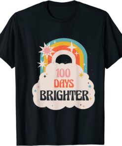 100 Days Brighter 100th Day Of School Hyper Rainbow Tee Shirt