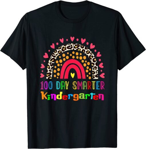 100 Days Of Kindergarten School Teacher Smarter Rainbow Tee Shirt
