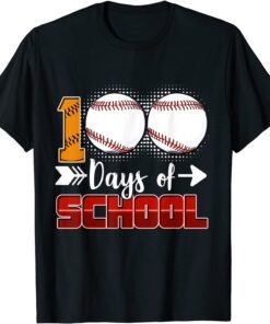 100 Days Of School Baseball 100 Days Smarter 100th Day T-Shirt