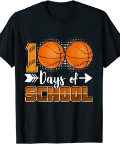 100 Days Of School Basketball 100 Days Smarter 100th Day Tee Shirt