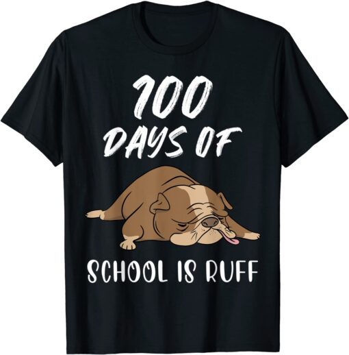 100 Days Of School Is Ruff French Bulldog Teacher Tee Shirt