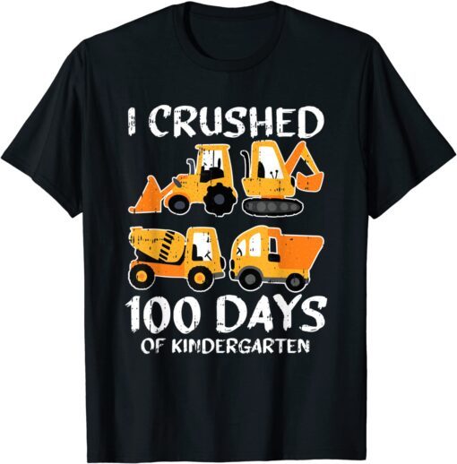 100 Days Of School Kindergarten Trucks Teacher Student Tee Shirt