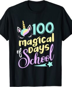 100 Days Of School Unicorn 100 Days Smarter 100th Day Tee Shirt