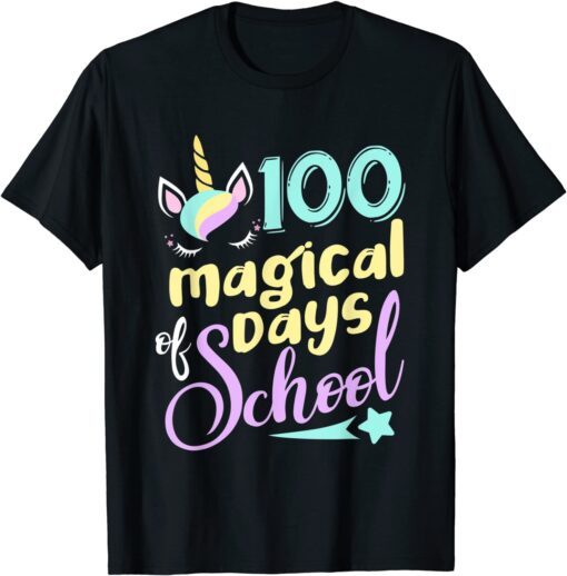 100 Days Of School Unicorn 100 Days Smarter 100th Day Tee Shirt