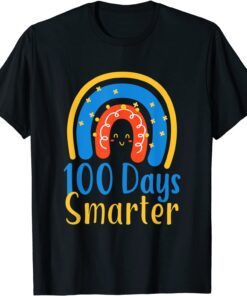 100 Days Smarter, Happy 100th Day Of School Colored Rainbow Tee Shirt