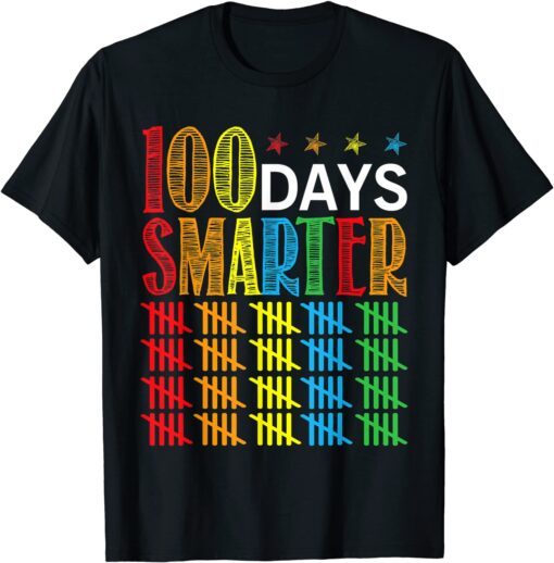 100 Days Smarter Happy 100th Day Of School Student Teacher Tee Shirt