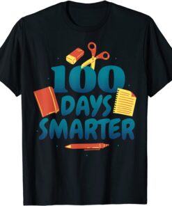 100 Days Smarter Happy 100th Day Of School T-Shirt