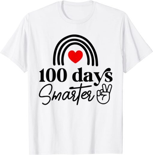 100 Days Smarter Happy 100th Day Of School Teacher Tee Shirt