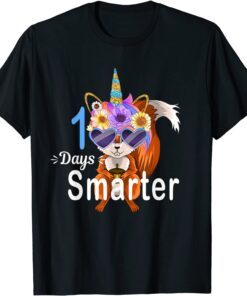 100 Days Smarter Squirrel Unicorn Girls Teacher 100th Day Tee Shirt