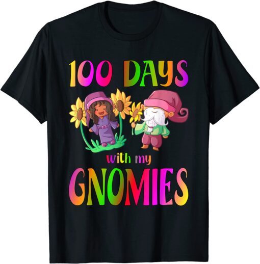 100 Days With My Gnomies Happy 100th Day Of School Teacher T-Shirt