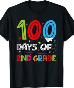 100 Days of 2nd Grade Teacher Second Grade School Tee Shirt