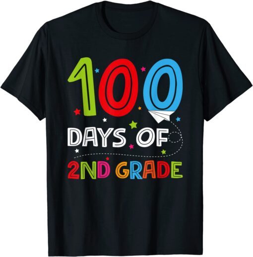 100 Days of 2nd Grade Teacher Second Grade School Tee Shirt