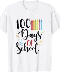 100 Days of School Crayons Tee Shirt