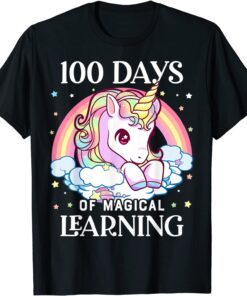 100 Days of School Unicorn Girls Teacher 100th Day of School Tee Shirt