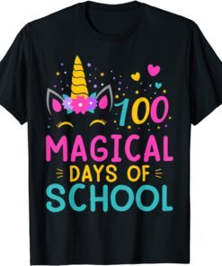 100 Magical Days of School Unicorn Teacher Student Tee Shirt