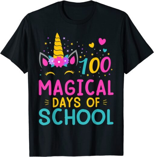 100 Magical Days of School Unicorn Teacher Student Tee Shirt