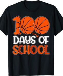 100th Day Student Basketball 100 Days Of School Tee Shirt