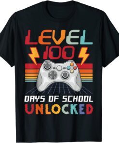 100th Day Video Gamer 100 Days of School Unlocked Vintage Tee Shirt