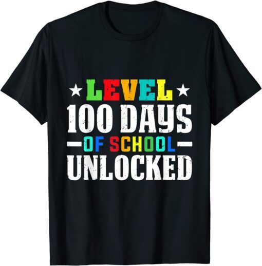 100th Day of School Level 100 Days Of School Unlocked Gamer Tee Shirt