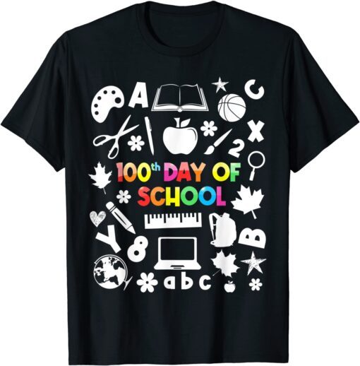 100th Day of School Teachers Child Happy 100 Days Tee Shirt