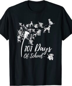101 Days Of School Dandelion Dalmatian Dog 100 Days Smarter T-Shirt