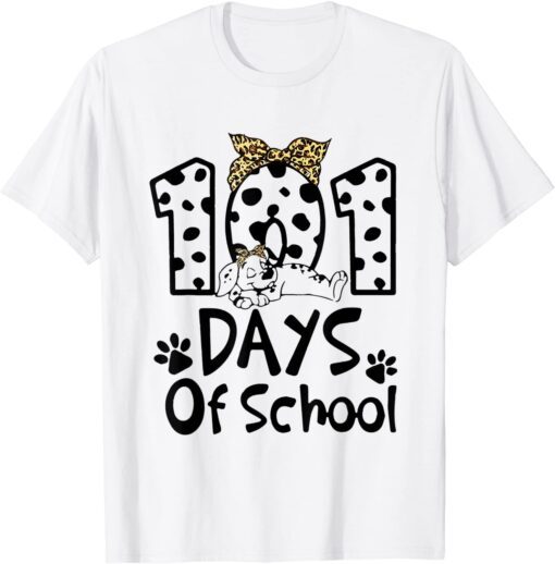 101 Days Of School Smarter Dalmatian Dog Teacher Tee Shirt