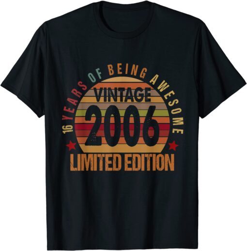 16 Year Old Vintage 2006 Limited Edition 16th Bday Tee Shirt