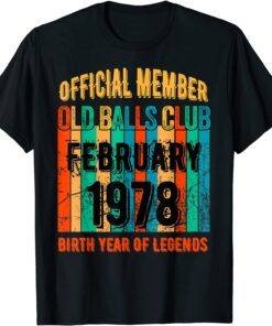 1978 Birthday Old Balls Club February 1978 Tee Shirt