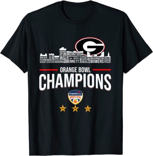 2021-2022 Georgia Orange bowl national Merch Champions Tee Shirt