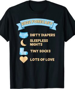 2022 Forecast Pregnancy Announcements ideas Pregnant Mom Dad Tee Shirt