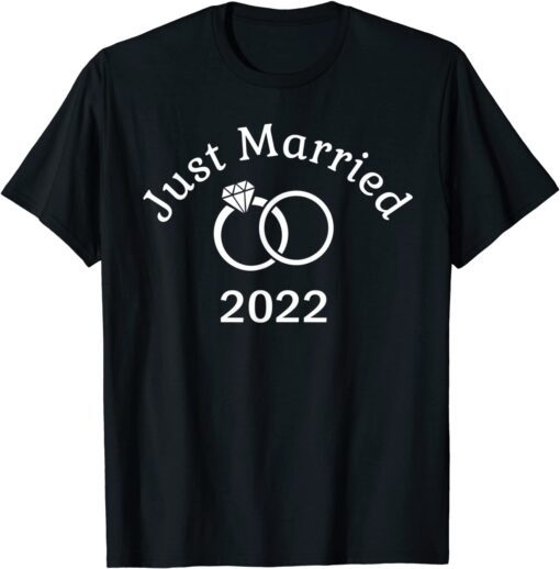 2022 Wedding Ring Matching Couple Just Married Tee Shirt