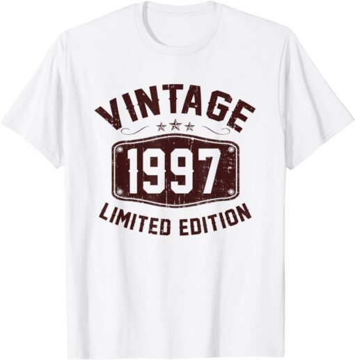 25 Year Old Vintage 1997 Limited Edition 25th Birthday Tee Shirt