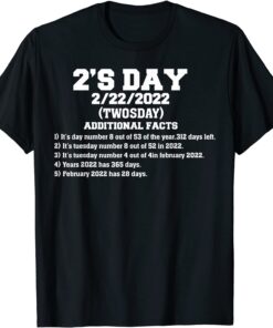 2'S Twosday 2022 - February 22.2022 Cute Twosday Teacher Tee Shirt