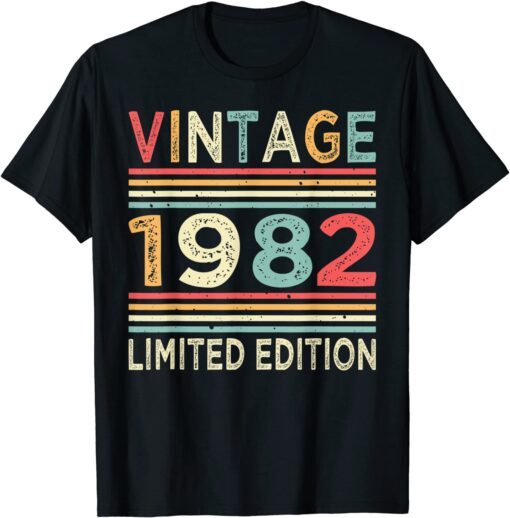 40th Birthday Vintage 1982 Limited Edition 40 Years Old Tee Shirt