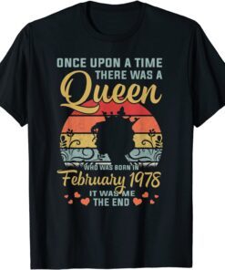 44 Years Old Birthday Girl 44 Birthday Queen February 1978 Tee Shirt