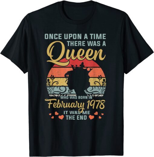 44 Years Old Birthday Girl 44 Birthday Queen February 1978 Tee Shirt