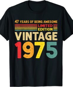 47 Years Of Being Awesome Limited Edition Vintage 1975 T-Shirt