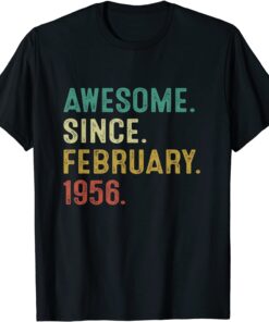 66Th Birthday Gift 66 Year Old Awesome Since February 1956 Tee Shirt