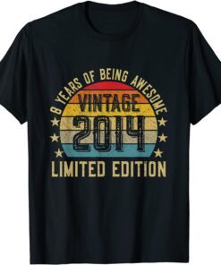 8 Year Old Vintage 2014 Limited Edition 8th Birthday Tee Shirt