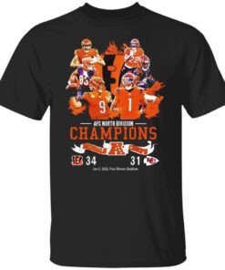 AFC North Division Champions Cincinnati Bengals 34-31 Chiefs Tee Shirt