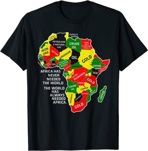 Africa Has Never Needed The World Afro Melanin Black History Tee Shirt