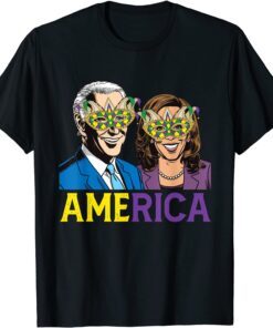 America Anti Biden Clown Mardi Gras Carnival Tee Shirt