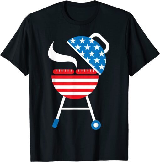 America Barbeque 4th Of July USA Flag Merica Dad Tee Shirt