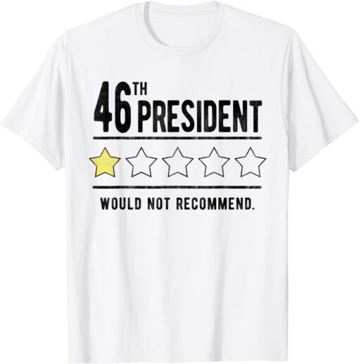 Anti Biden 46th President One Star Review Political Humor Tee Shirt