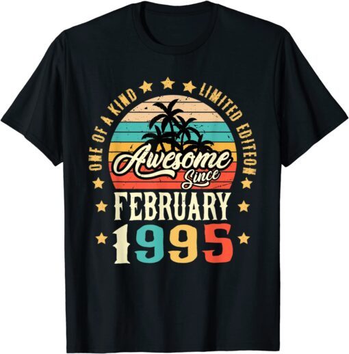 Awesome Since February 1995 Vintage 27th Birthday Tee Shirt