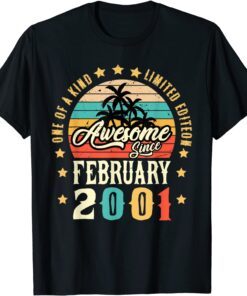 Awesome Since February 2001 Vintage 21st Birthday Tee Shirt